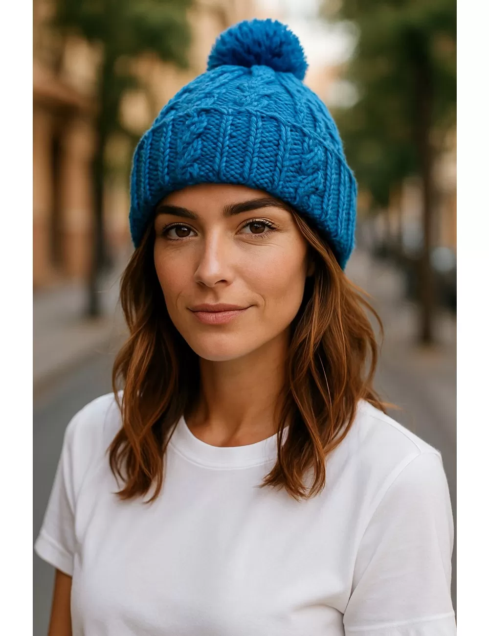 SF-131 : Wool Beanie Bobble Hat