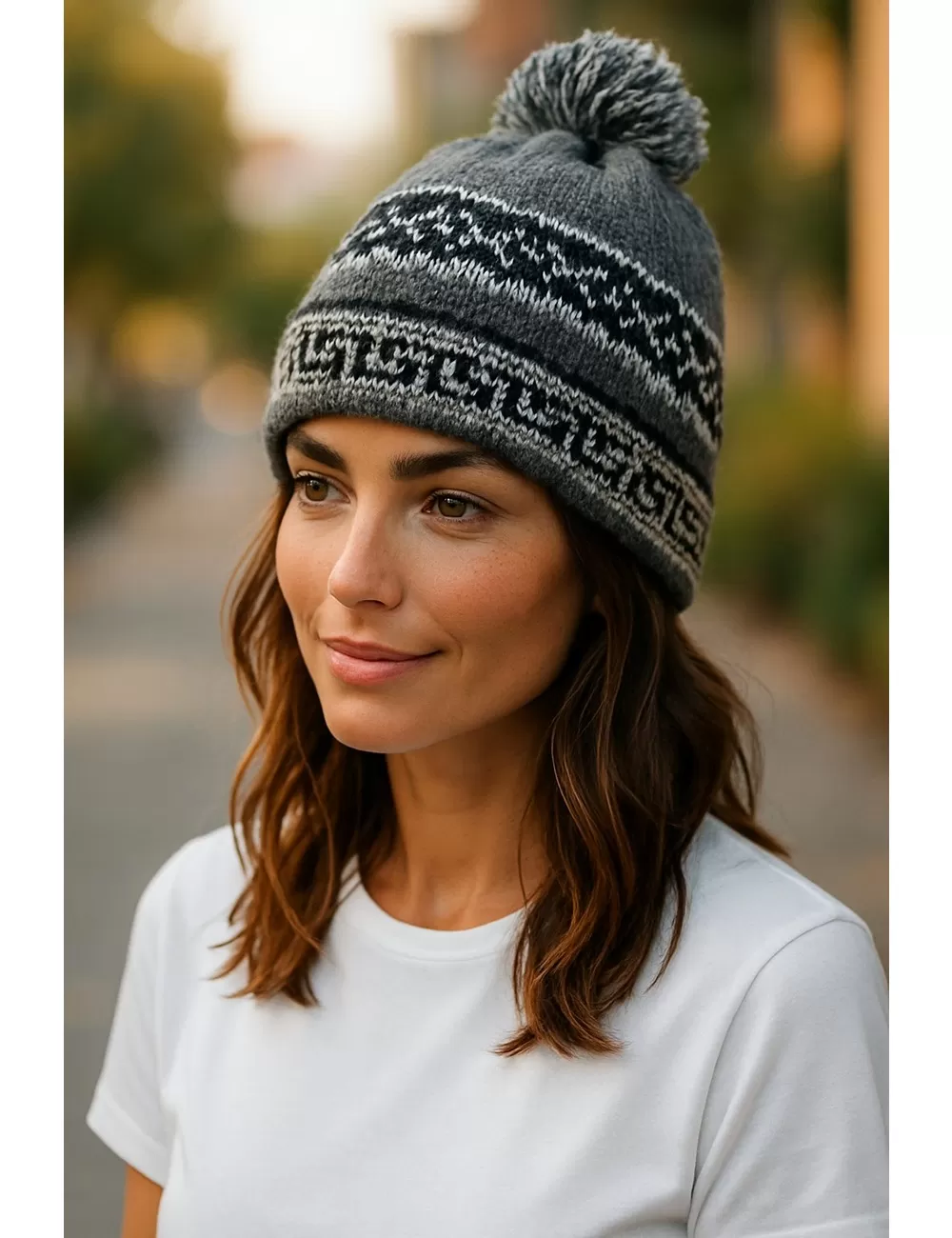 SF-132 : Colorful Wool Beanie Bobble Hat