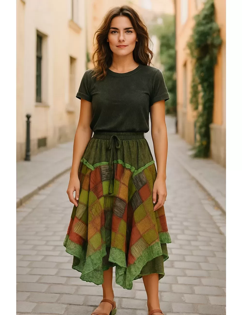 SF-158 : Net Patchwork Skirt