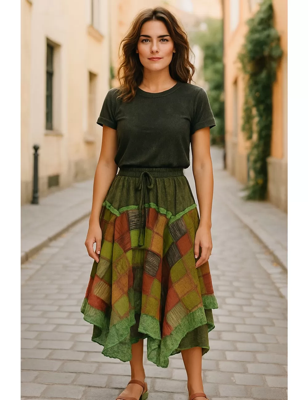 SF-158 : Net Patchwork Skirt