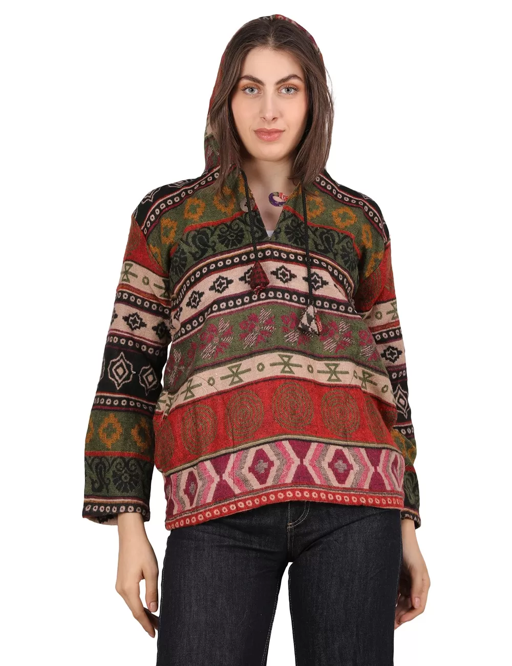 SG-197 : Print Shawl Hoodie