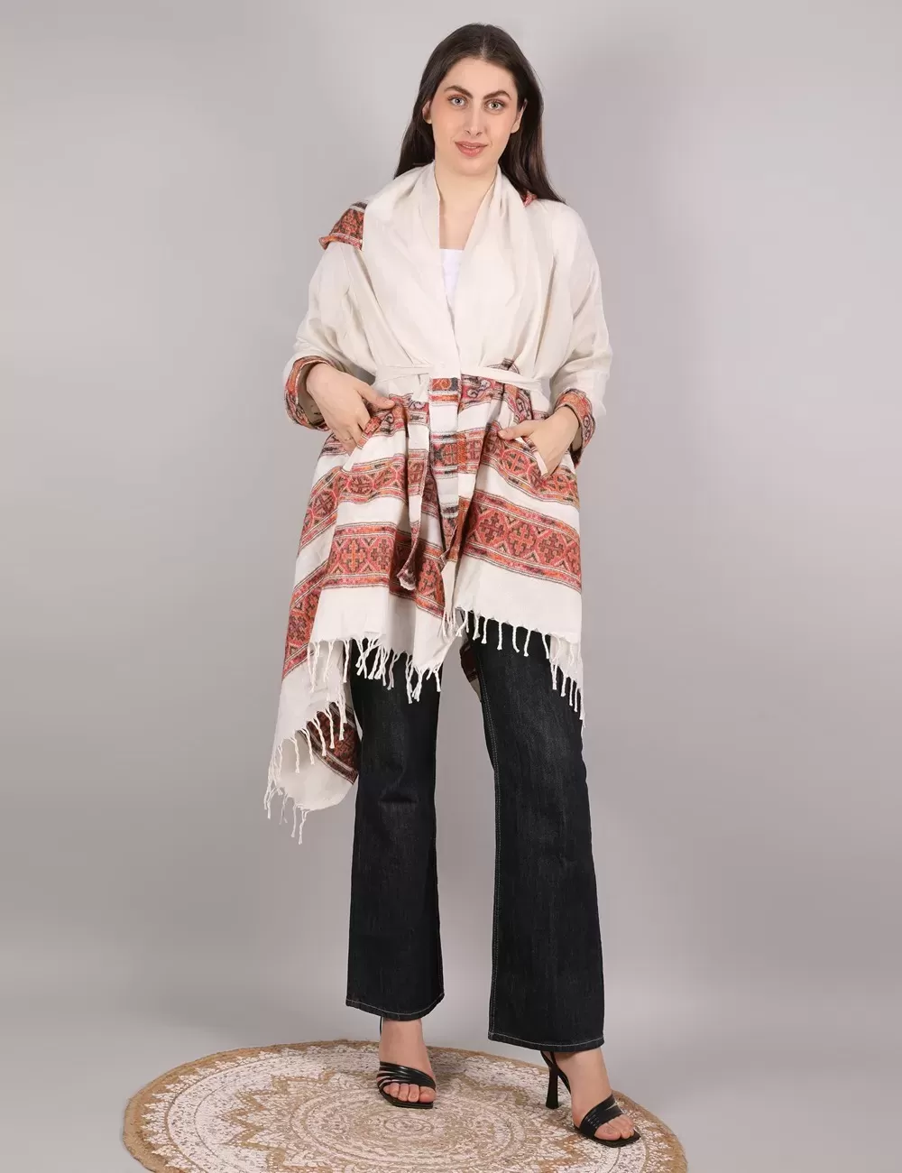 SG-204 : Hooded Shawl Retro Poncho