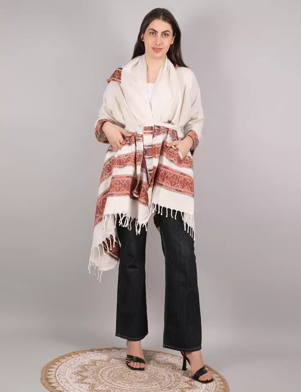 SG-204 : Hooded Shawl Retro Poncho