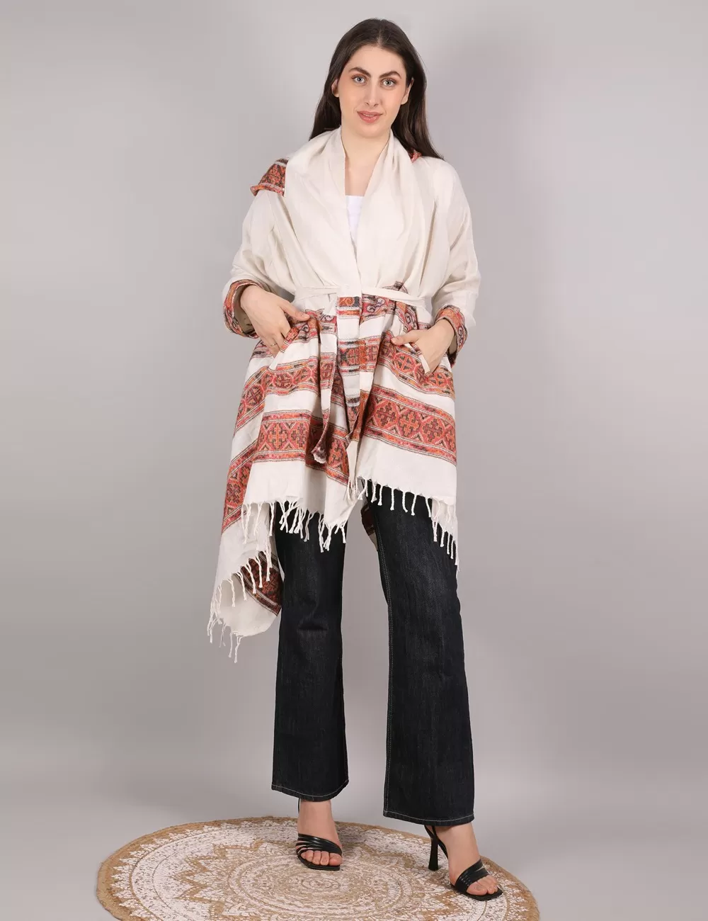 SG-204 : Hooded Shawl Retro Poncho