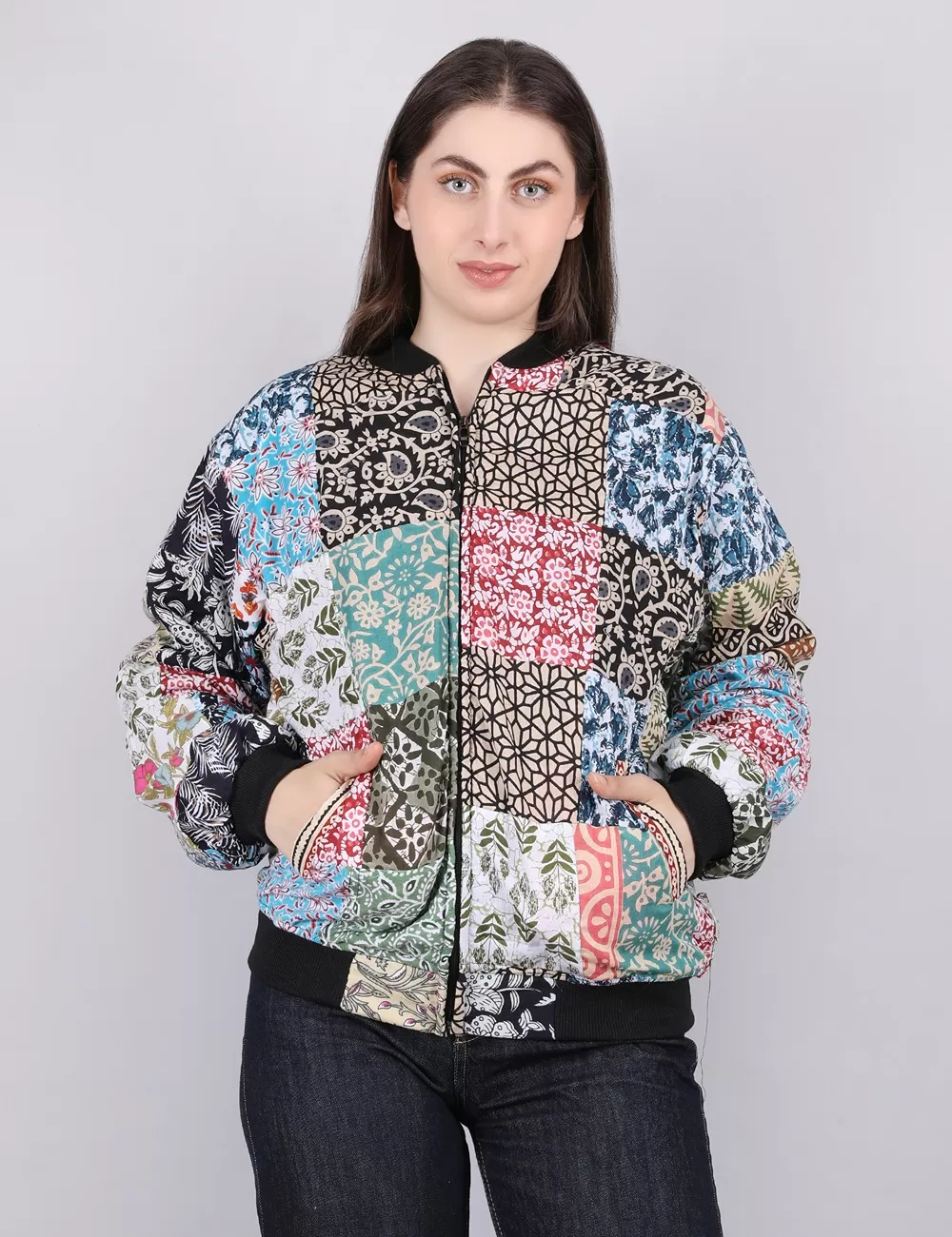 VNT-01 : Patchwork Zip Up Jacket