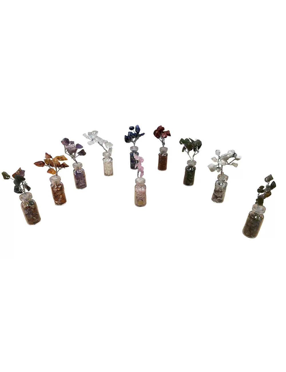 Bottle Crystal Tree Fridge Magnet - Single Tree Box Packaging - Assorted Crystals