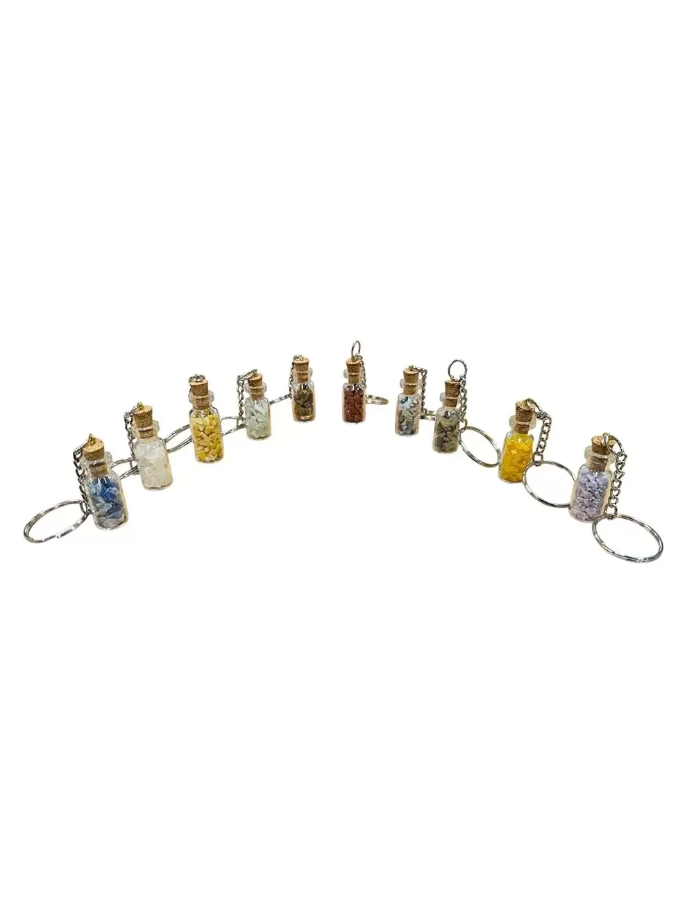 Bottle Crystal Tree Key Ring - Single Tree Box Packaging - Assorted Crystals