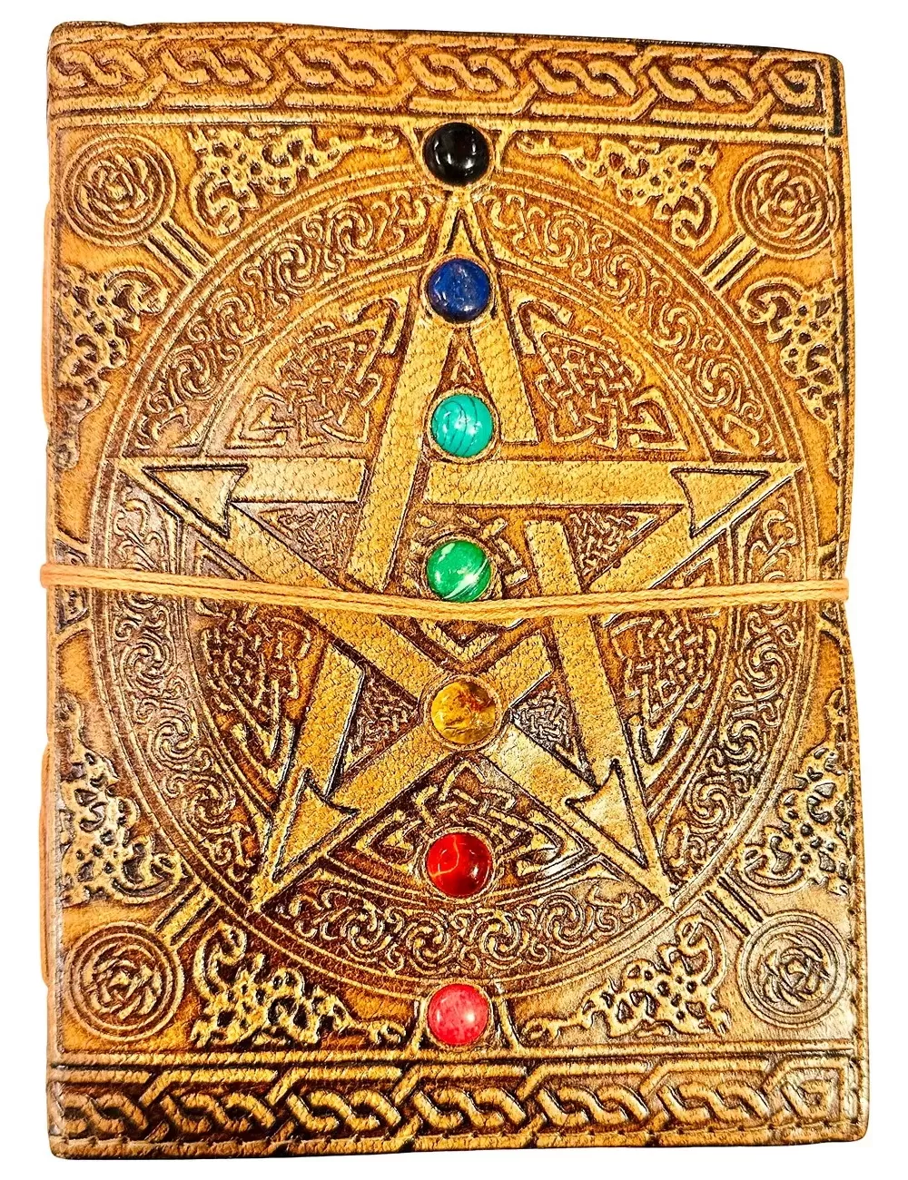 SLD-4 : Leather Tie Up Diary With Gemstones : 13X18 cms