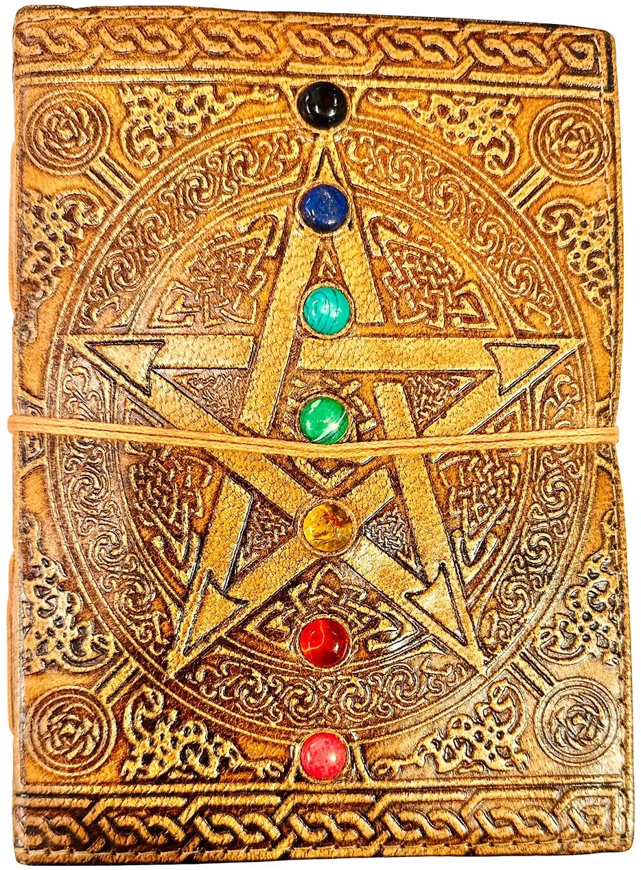 SLD-4 : Leather Tie Up Diary With Gemstones : 13X18 cms