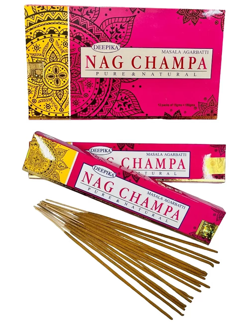 Deepika - Nag Champa Incense - 12 Packets Of 15 gms Each