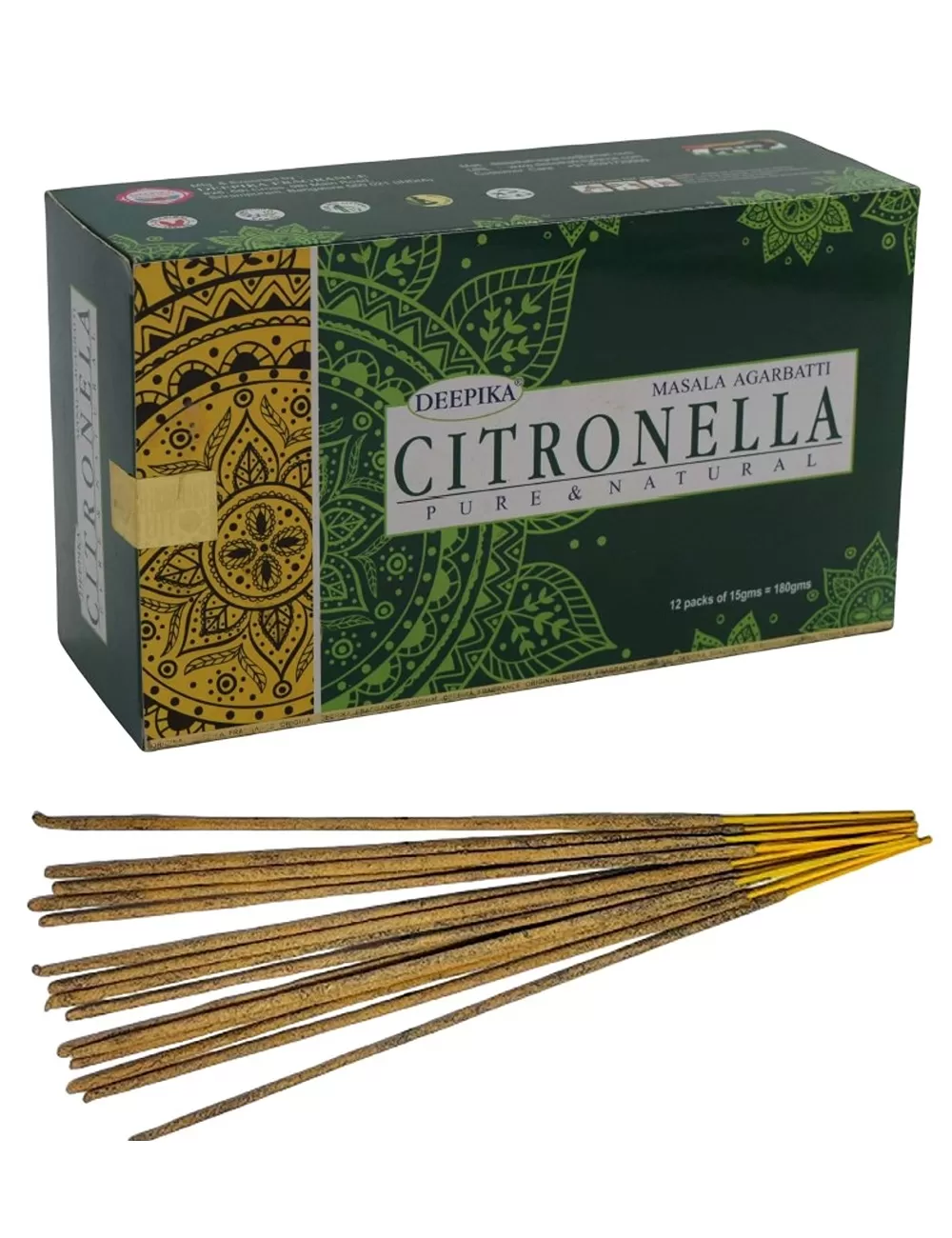 Deepika - Citronella Incense - 12 Packets Of 15 gms Each