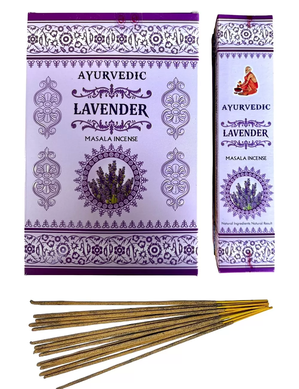 Ayurvedic - Lavender Masala Incense - 12 Packets Of 15 gms Each