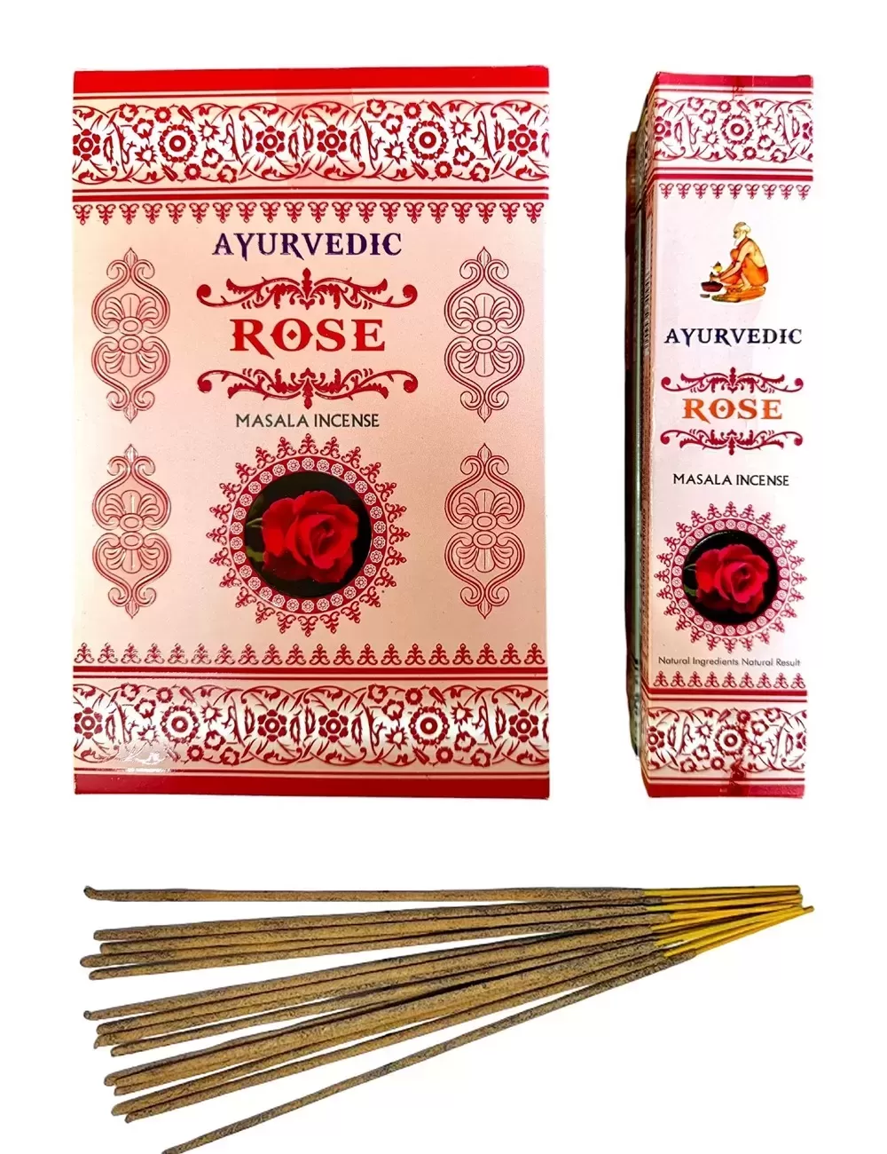 Ayurvedic - Rose Masala Incense - 12 Packets Of 15 gms Each