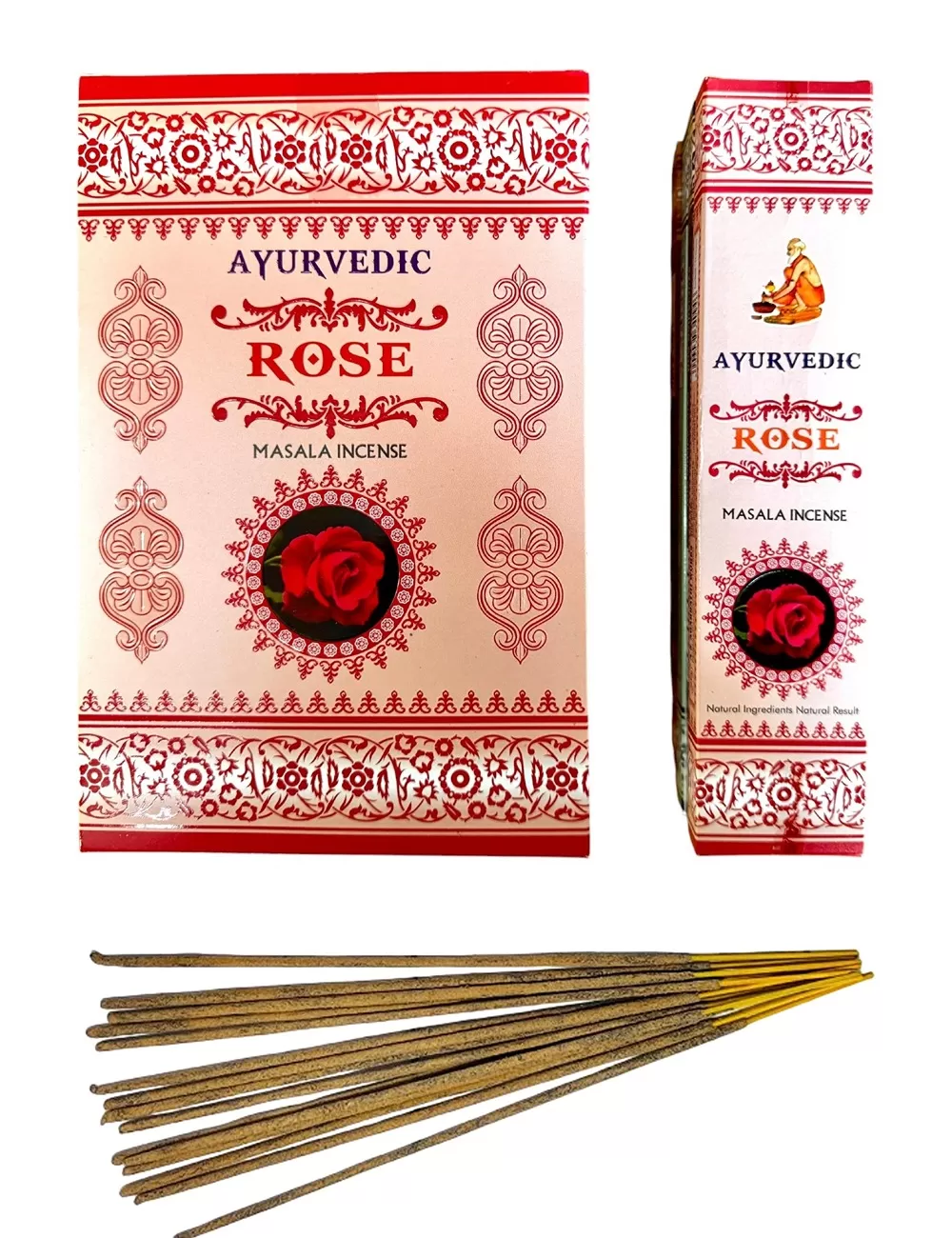 Ayurvedic - Rose Masala Incense - 12 Packets Of 15 gms Each