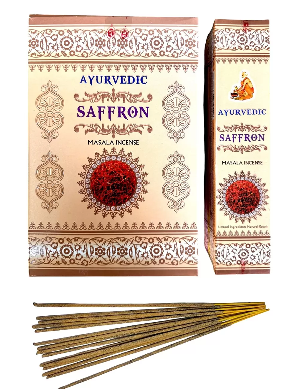 Ayurvedic - Saffron Masala Incense - 12 Packets Of 15 gms Each