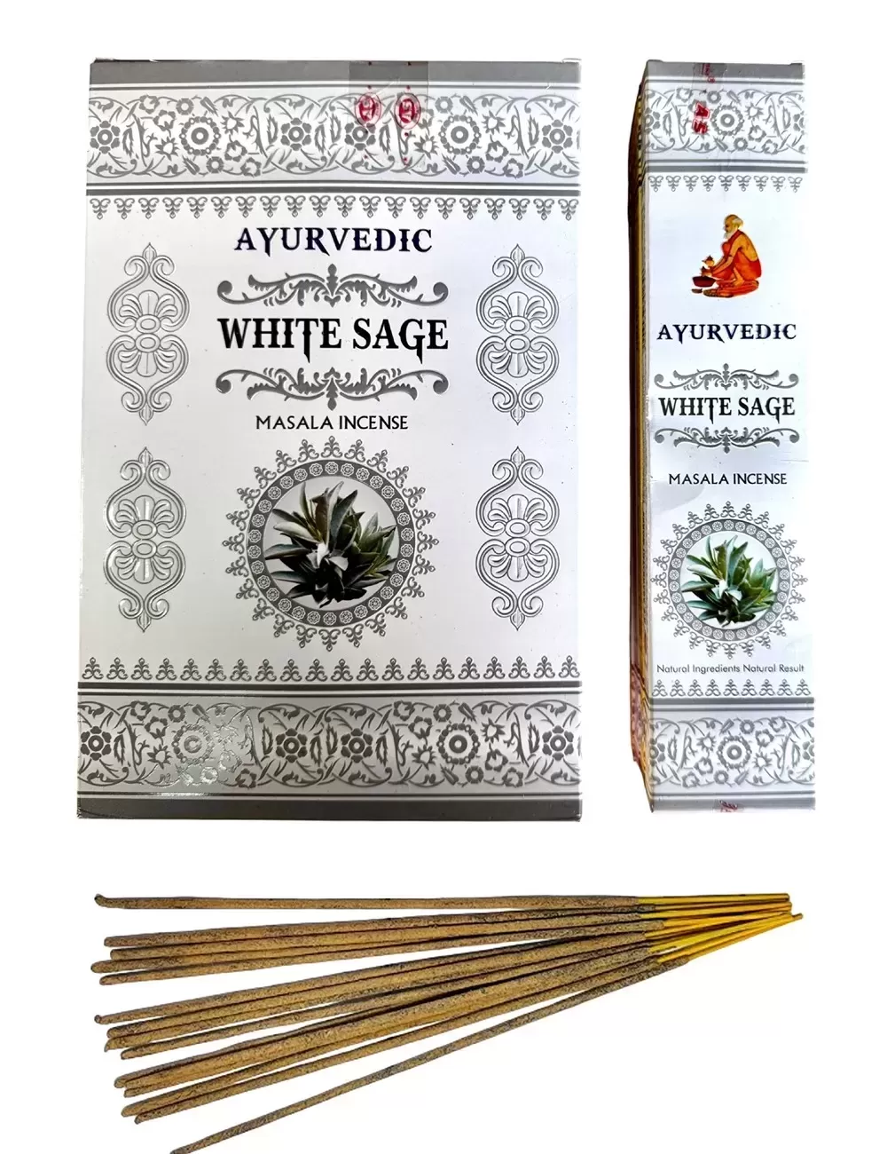 Ayurvedic - White Sage Masala Incense - 12 Packets Of 15 gms Each