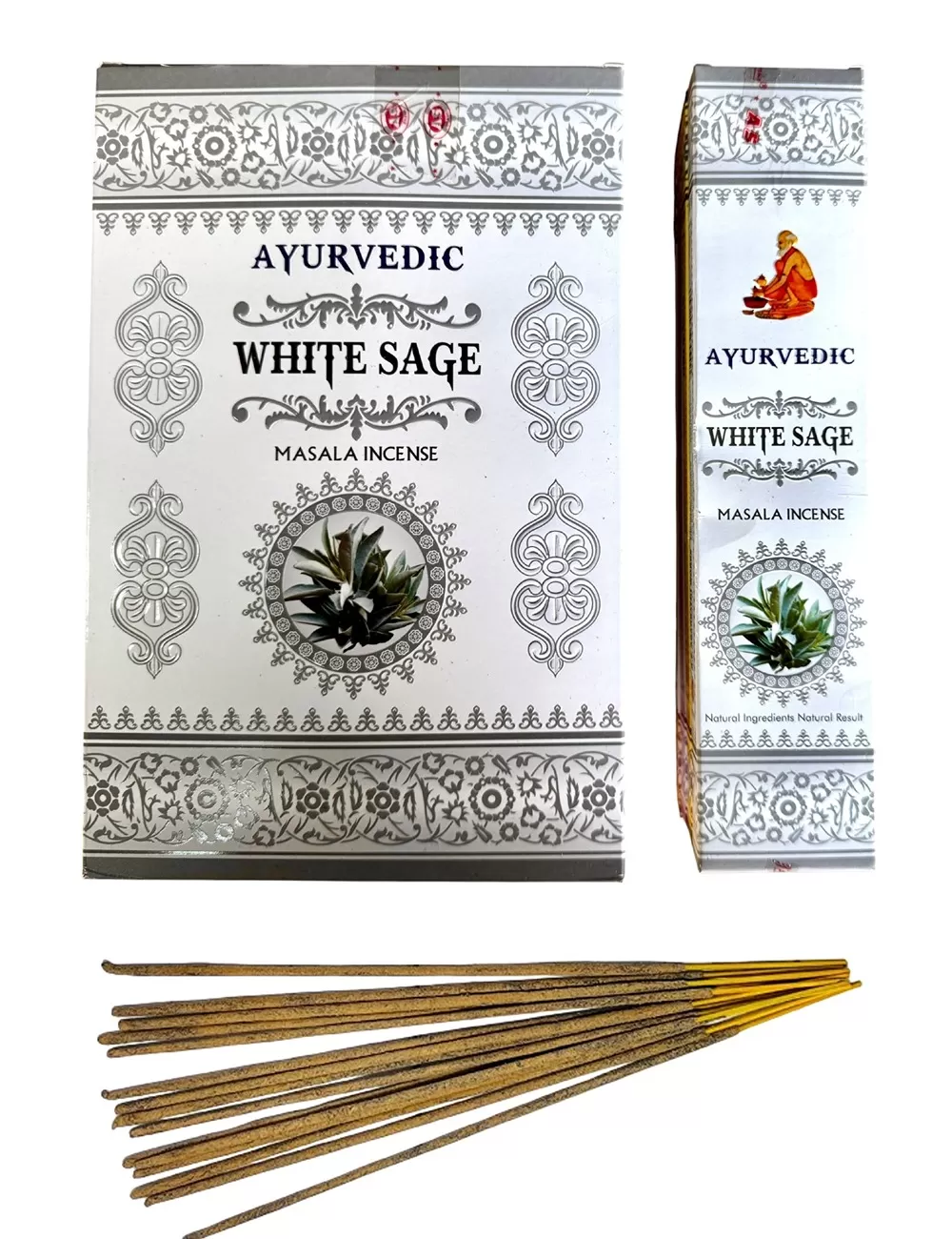 Ayurvedic - White Sage Masala Incense - 12 Packets Of 15 gms Each