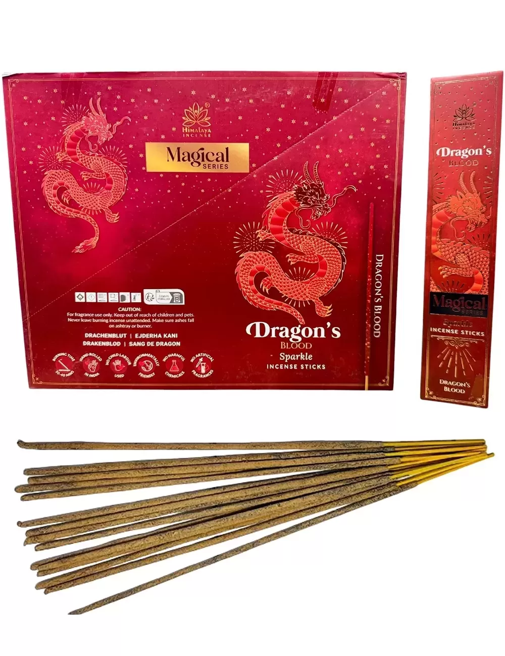 Himalaya - Magical Combination Series - Dragon's Blood Sparkle Incense - Dragon's Blood - 12 Packets Of 12 Sticks Each