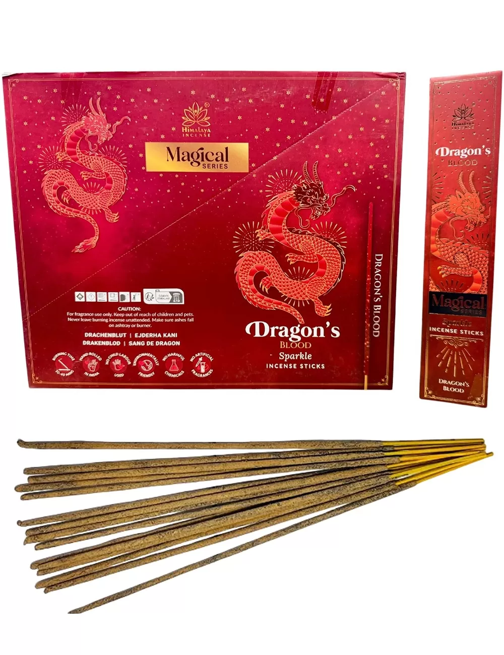 Himalaya - Magical Combination Series - Dragon's Blood Sparkle Incense - Dragon's Blood - 12 Packets Of 12 Sticks Each