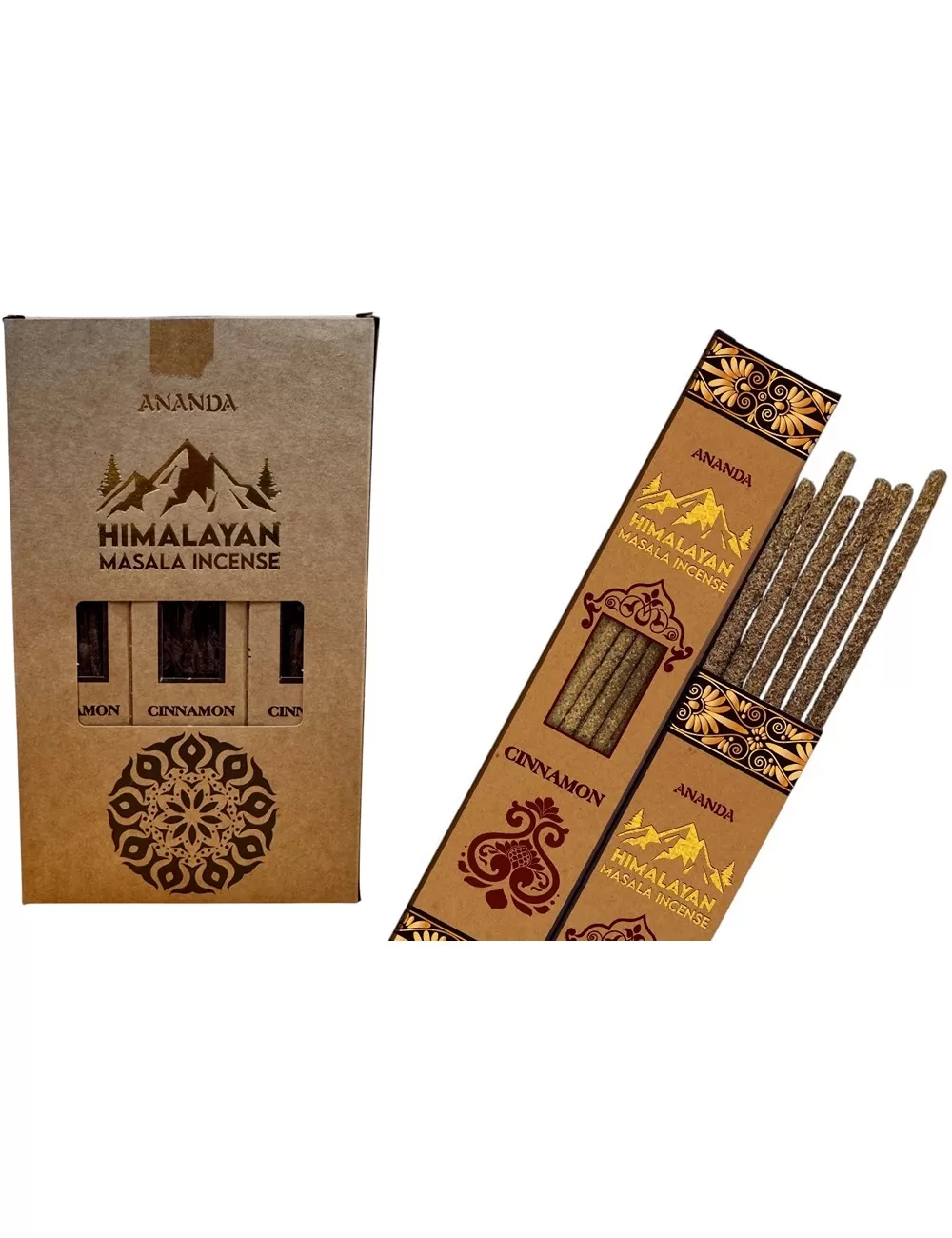 Ananda - All Natural Hand Rolled Smudge Incense - Cinnamon - 12 Packets of 6 Thick Smudge Sticks Each