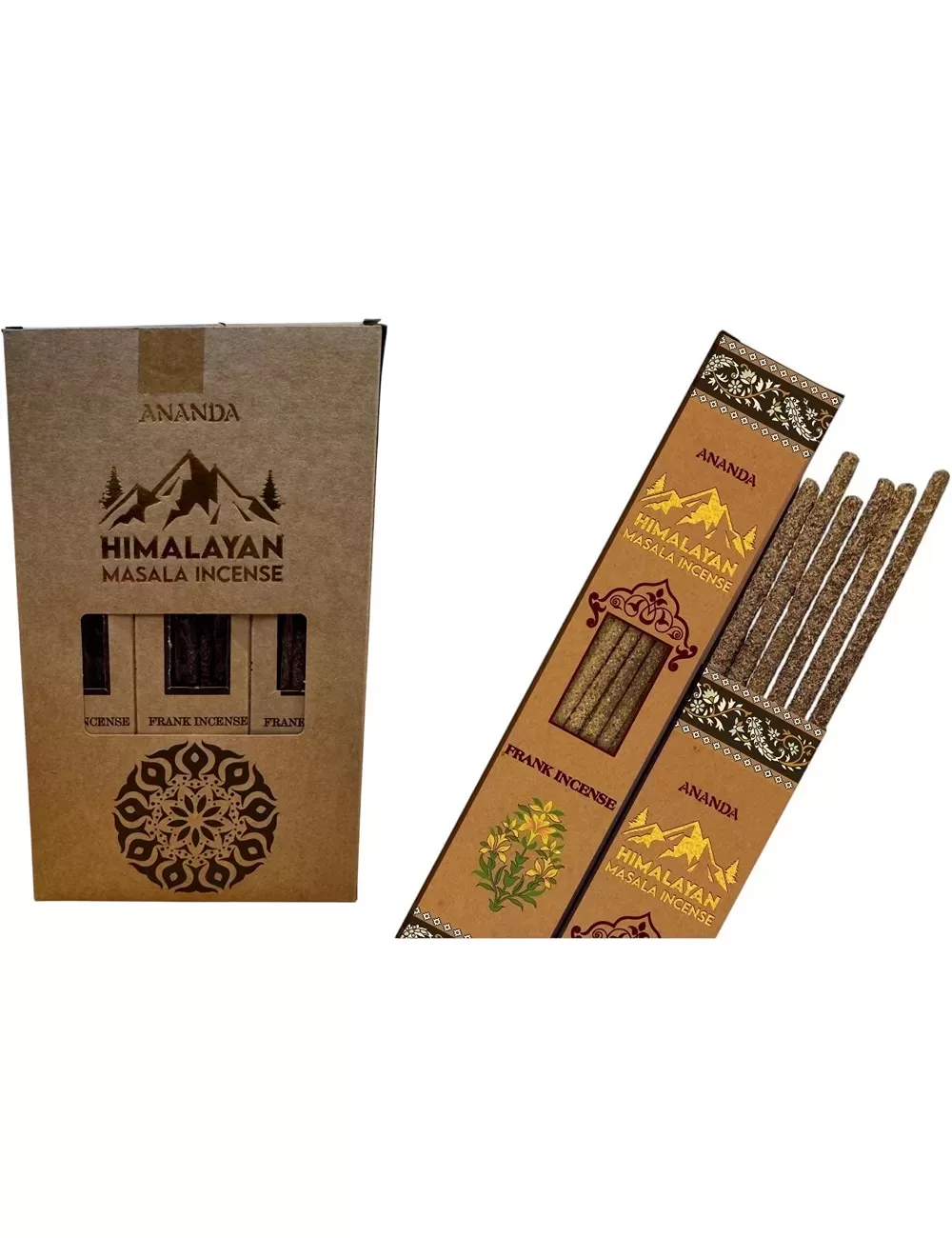 Ananda - All Natural Hand Rolled Smudge Incense - Frank Incense - 12 Packets of 6 Thick Smudge Sticks Each