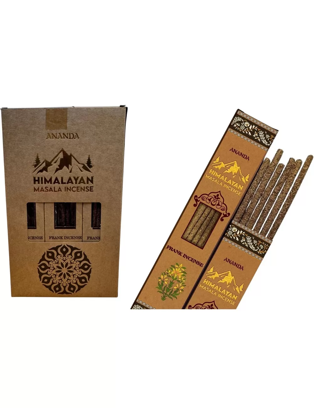 Ananda - All Natural Hand Rolled Smudge Incense - Frank Incense - 12 Packets of 6 Thick Smudge Sticks Each