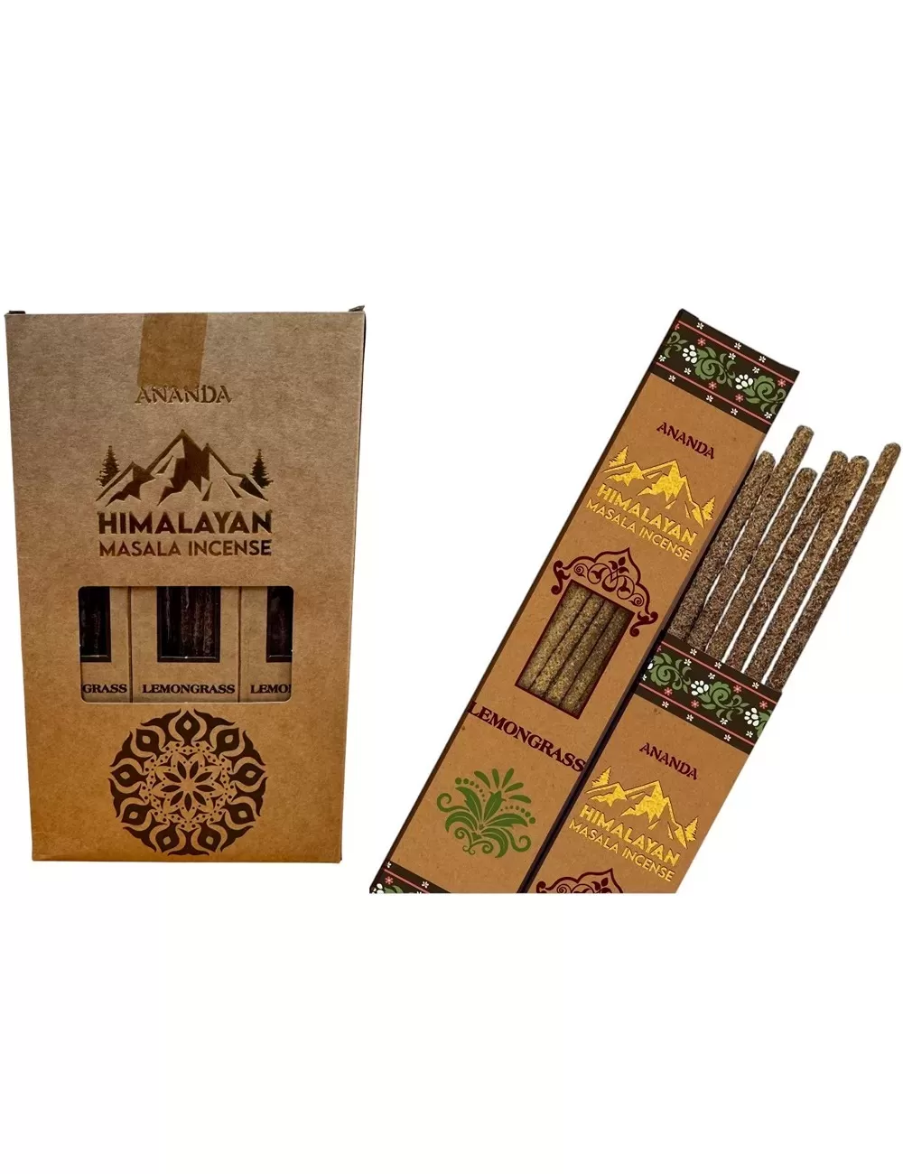 Ananda - All Natural Hand Rolled Smudge Incense - Lemongrass - 12 Packets of 6 Thick Smudge Sticks Each