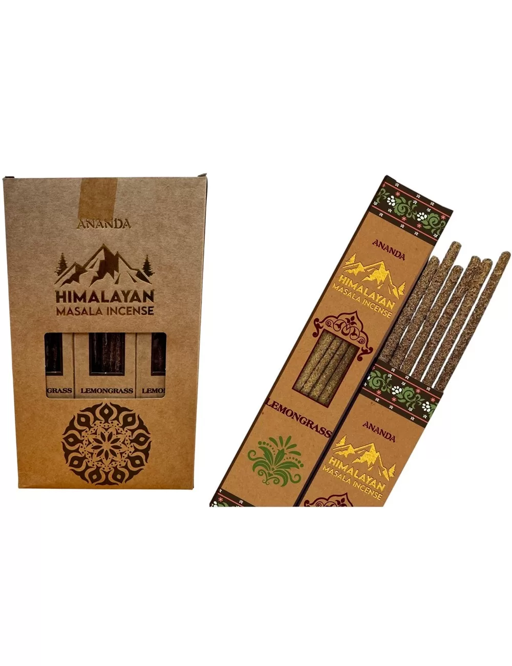 Ananda - All Natural Hand Rolled Smudge Incense - Lemongrass - 12 Packets of 6 Thick Smudge Sticks Each