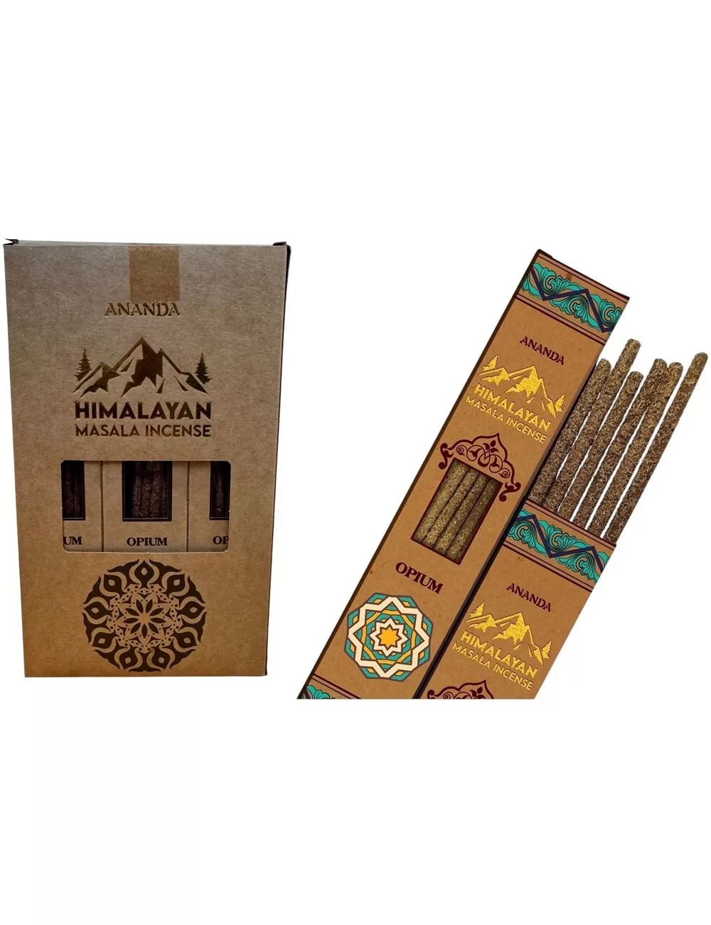 Ananda - All Natural Hand Rolled Smudge Incense - Opium - 12 Packets of 6 Thick Smudge Sticks Each