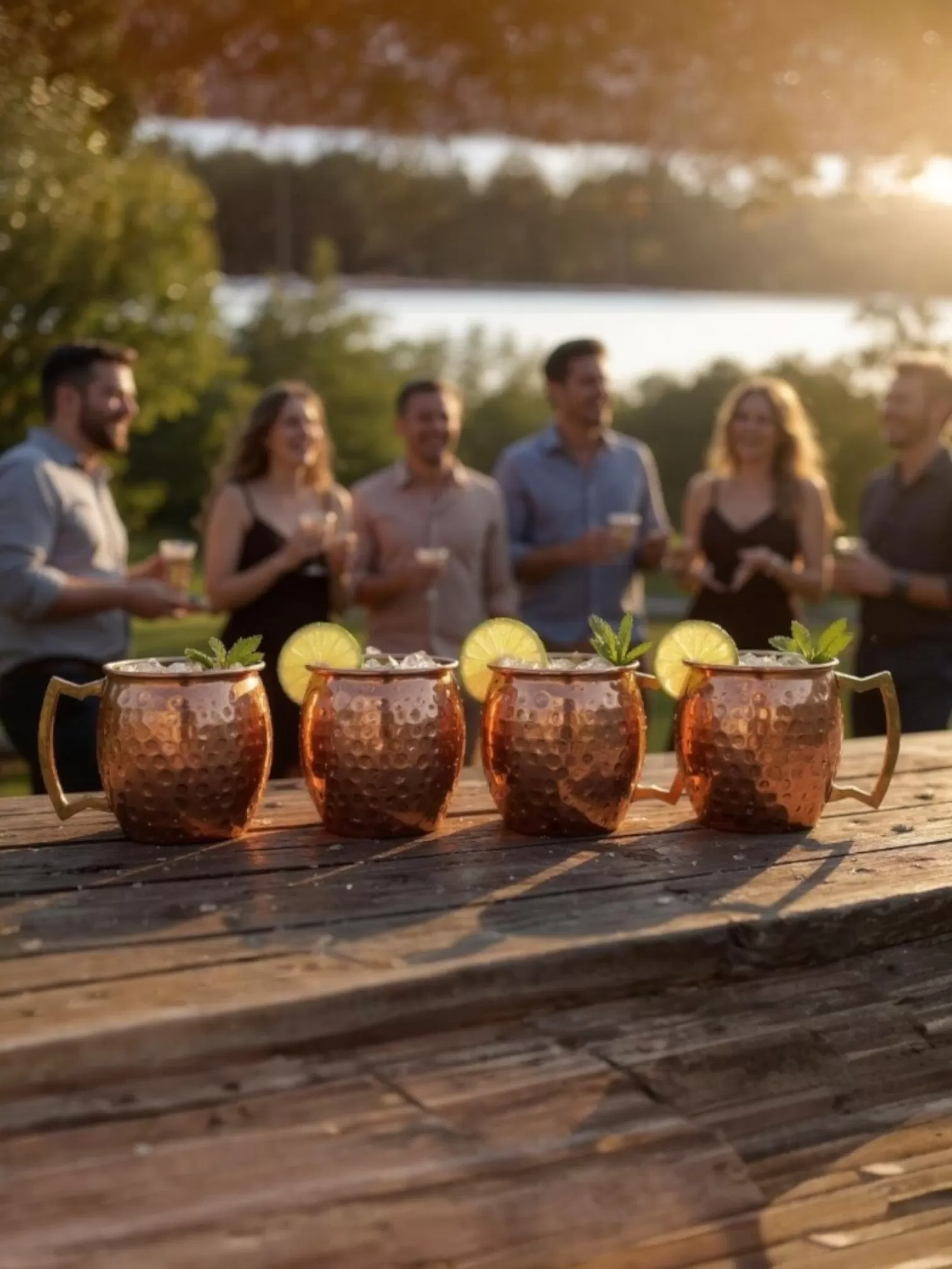 Hammered Copper Shots Glasses | Set of 4 Glasses | With Box