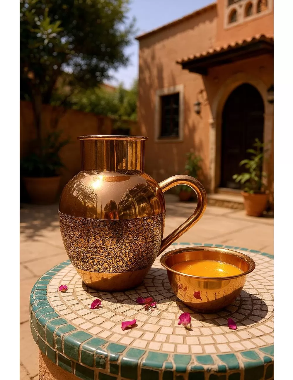 Pure Copper | Eching Copper Jug | With Lid