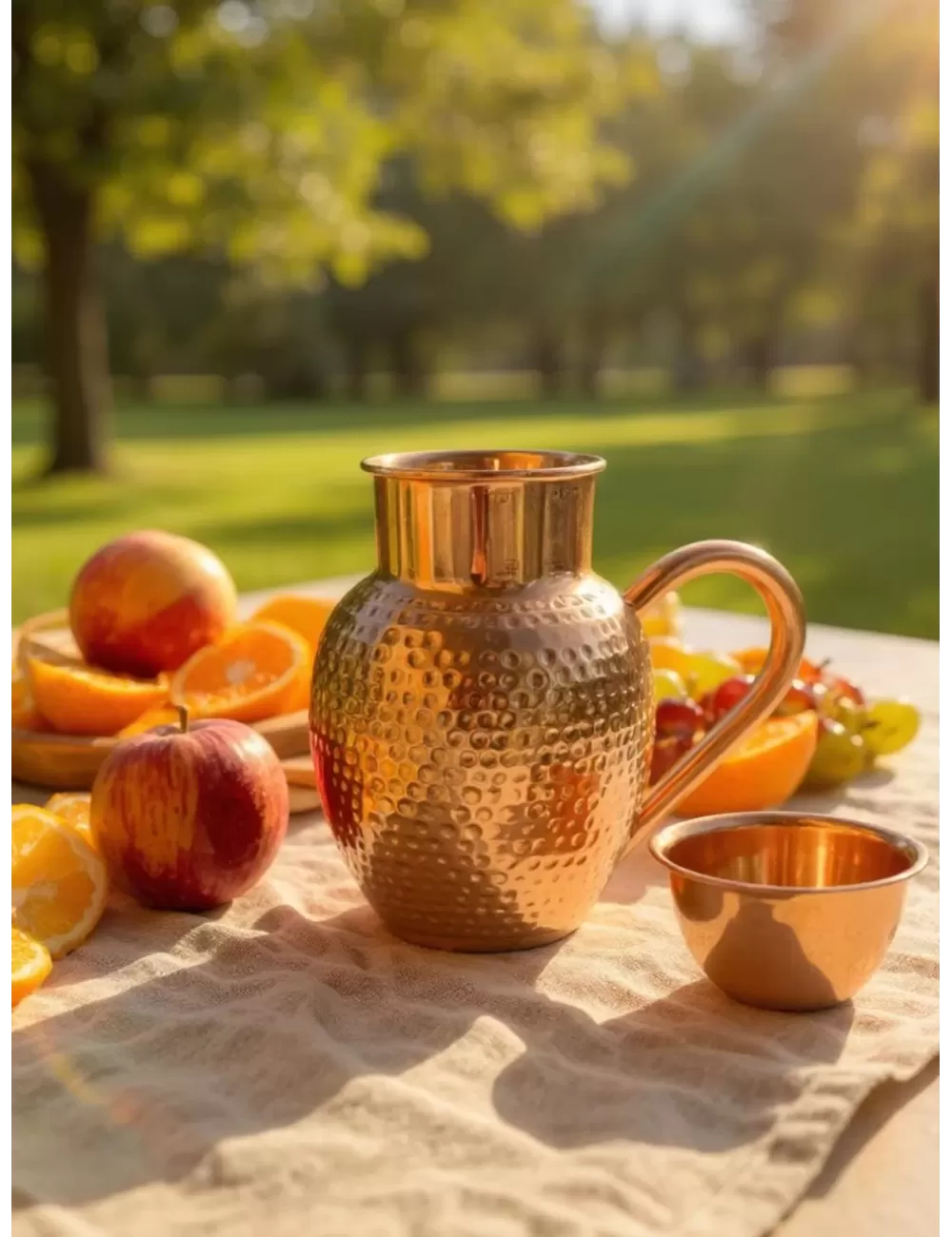 Pure Copper | Hammered Copper Jug | With Lid
