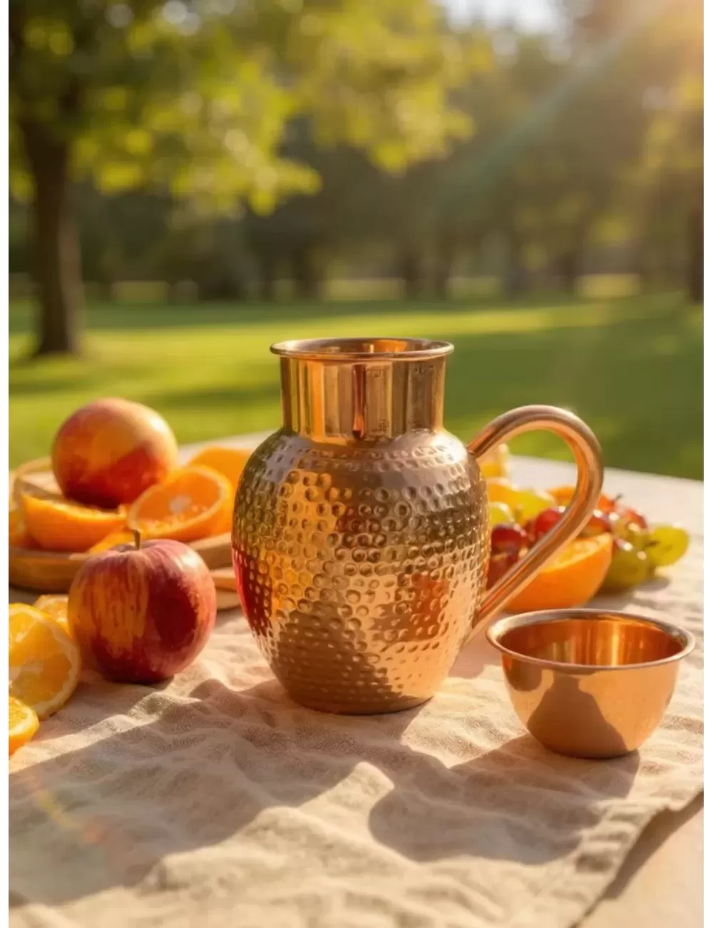 Pure Copper | Hammered Copper Jug | With Lid