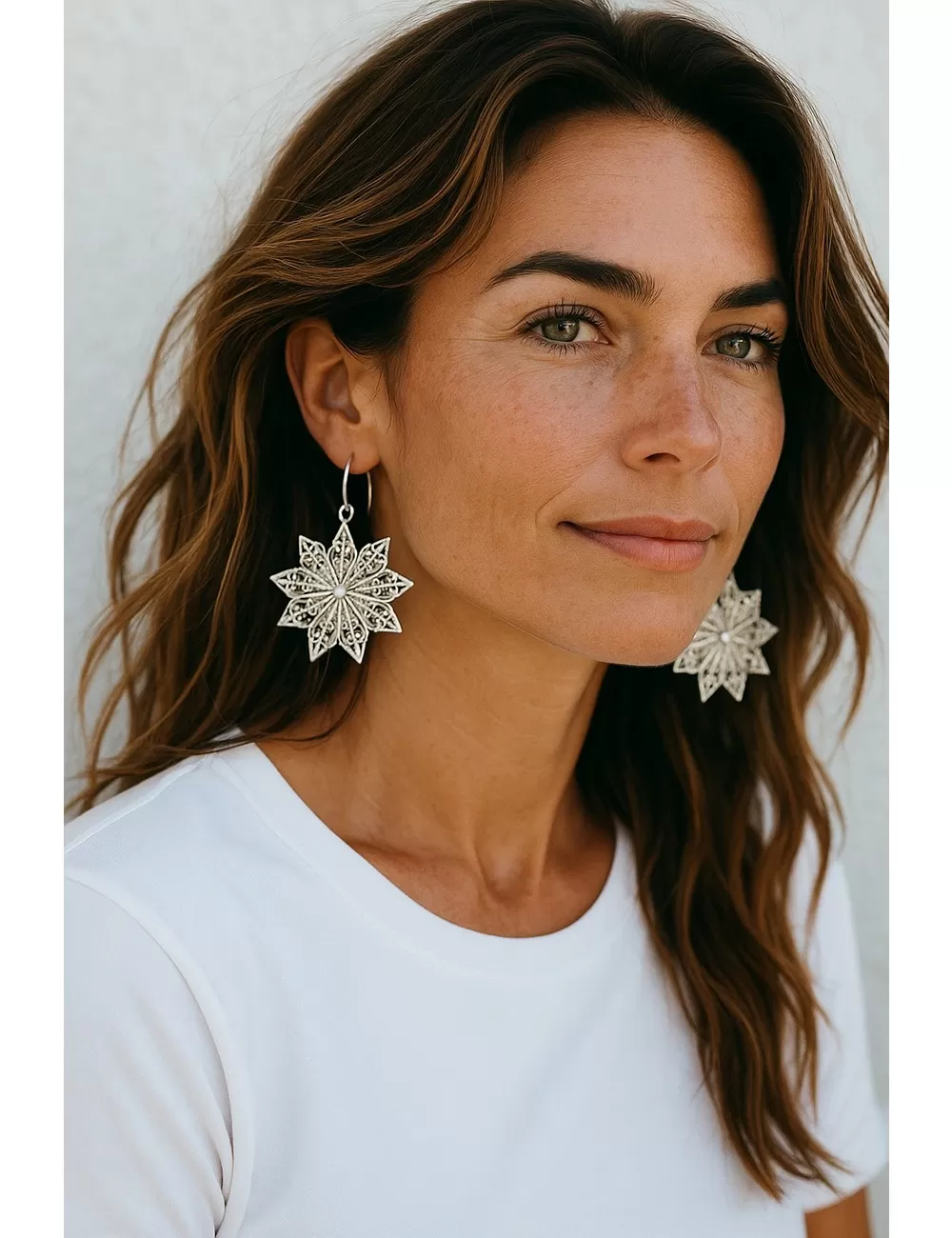 GEA-6 : Star Burst Earrings : Assorted Colors (Gold,Silver)