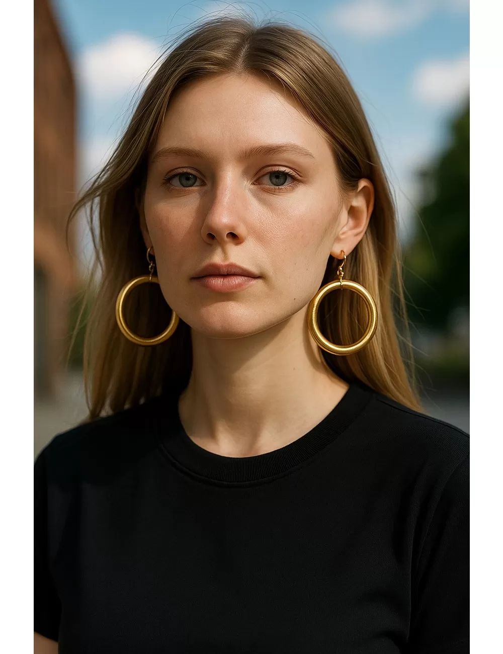 GEA-42 : Hoop Earrings : Assorted Colors (Gold,Silver)