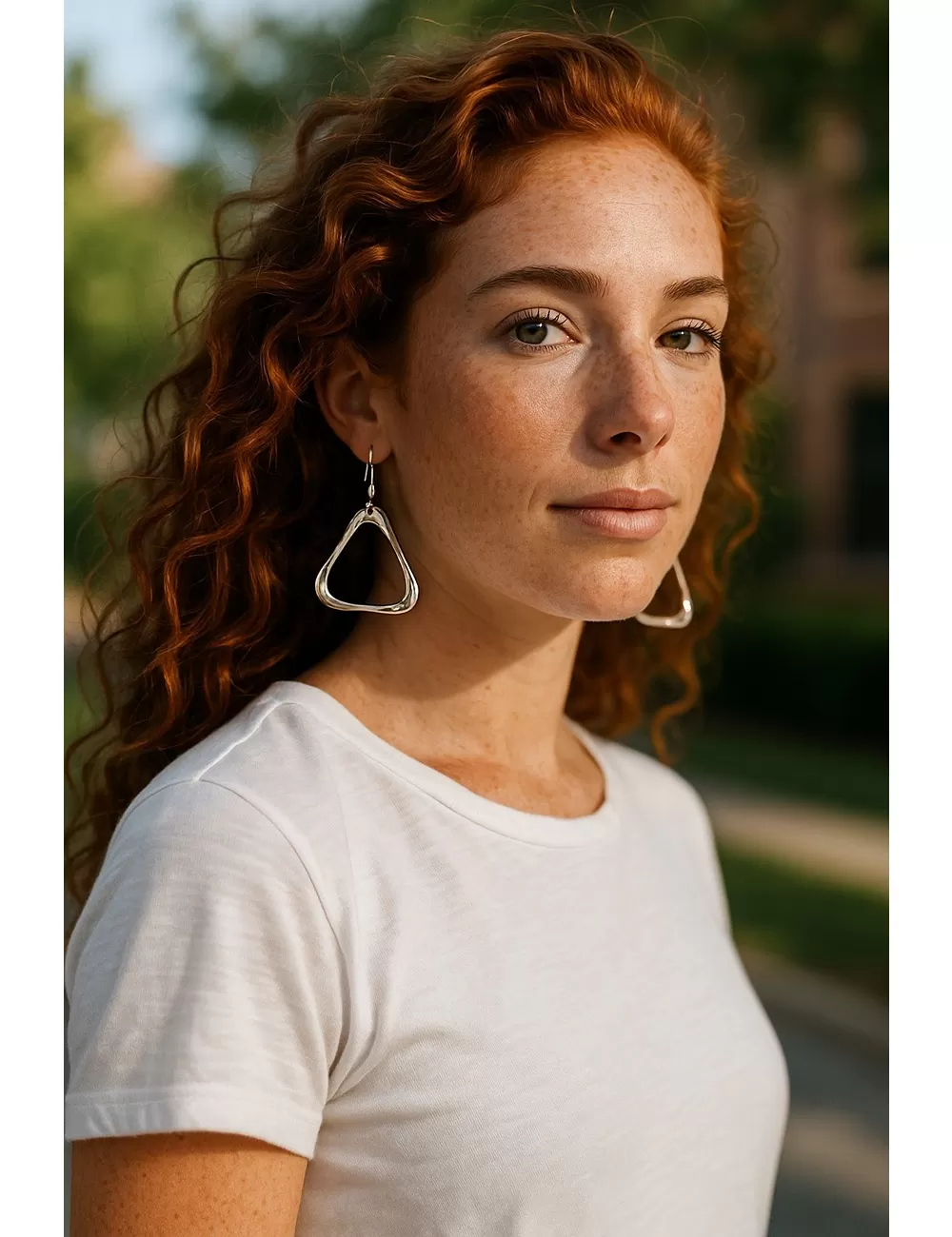 GEA-46 : Triangle Hoop Earrings : Assorted Colors (Gold,Silver)