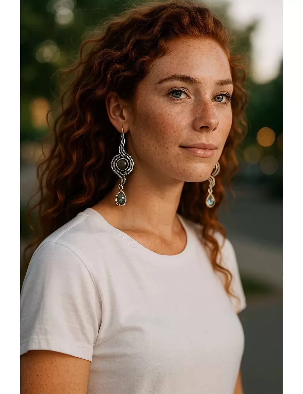 KEY-25 : Stone Dangling Earrings: Assorted Stones & Colors (Gold,Silver)