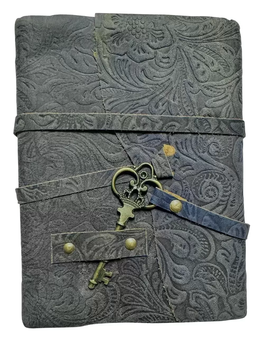 RLD-18 : Antique Handmade With Rope Tie and Brass Key : Blue Color : 13X18 cms