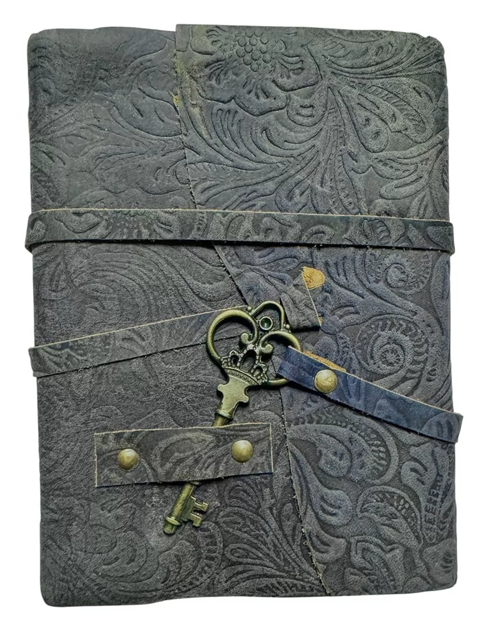 RLD-18 : Antique Handmade With Rope Tie and Brass Key : Blue Color : 13X18 cms