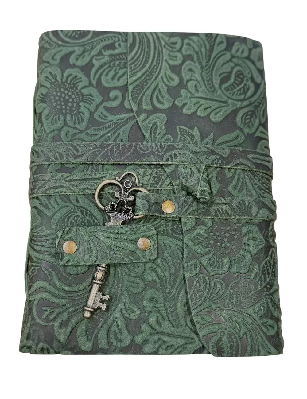 RLD-14 : Antique Handmade With Rope Tie and Brass Key: Green Color : 13X18 cms