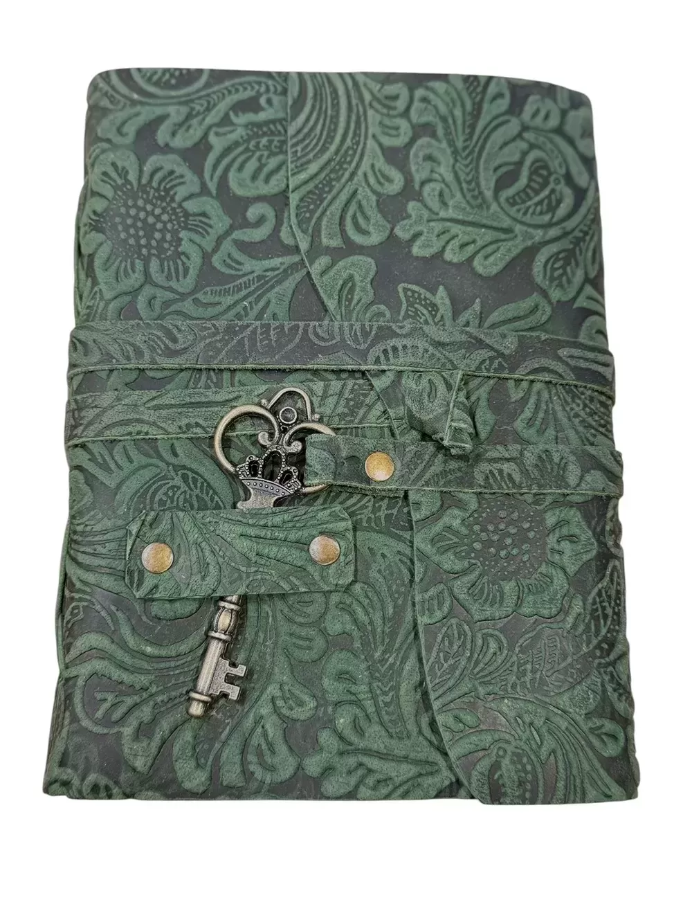 RLD-14 : Antique Handmade With Rope Tie and Brass Key: Green Color : 13X18 cms