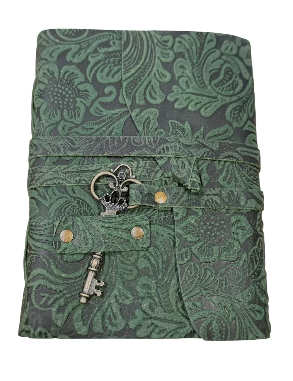 RLD-14 : Antique Handmade With Rope Tie and Brass Key: Green Color : 13X18 cms