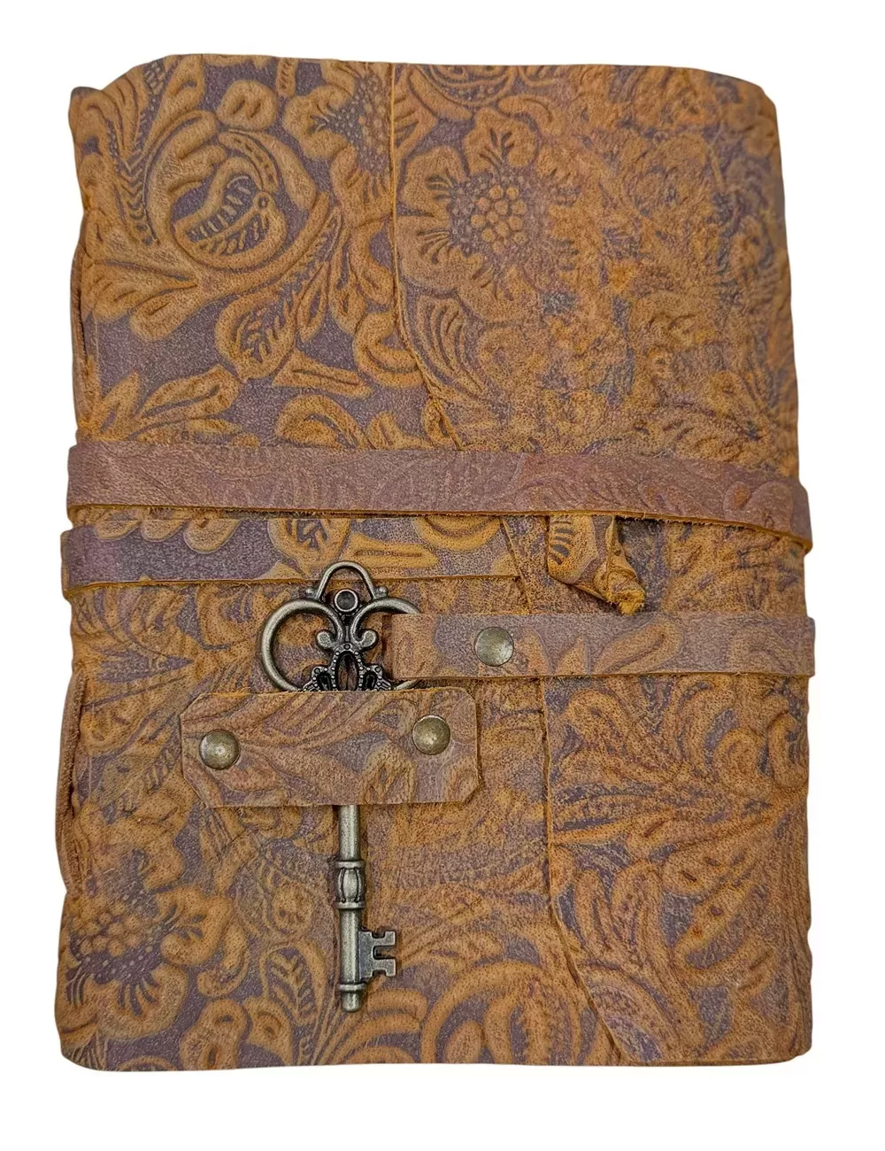 RLD-15 : Antique Handmade With Rope Tie and Brass Key : Brown Color : 13X18 cms