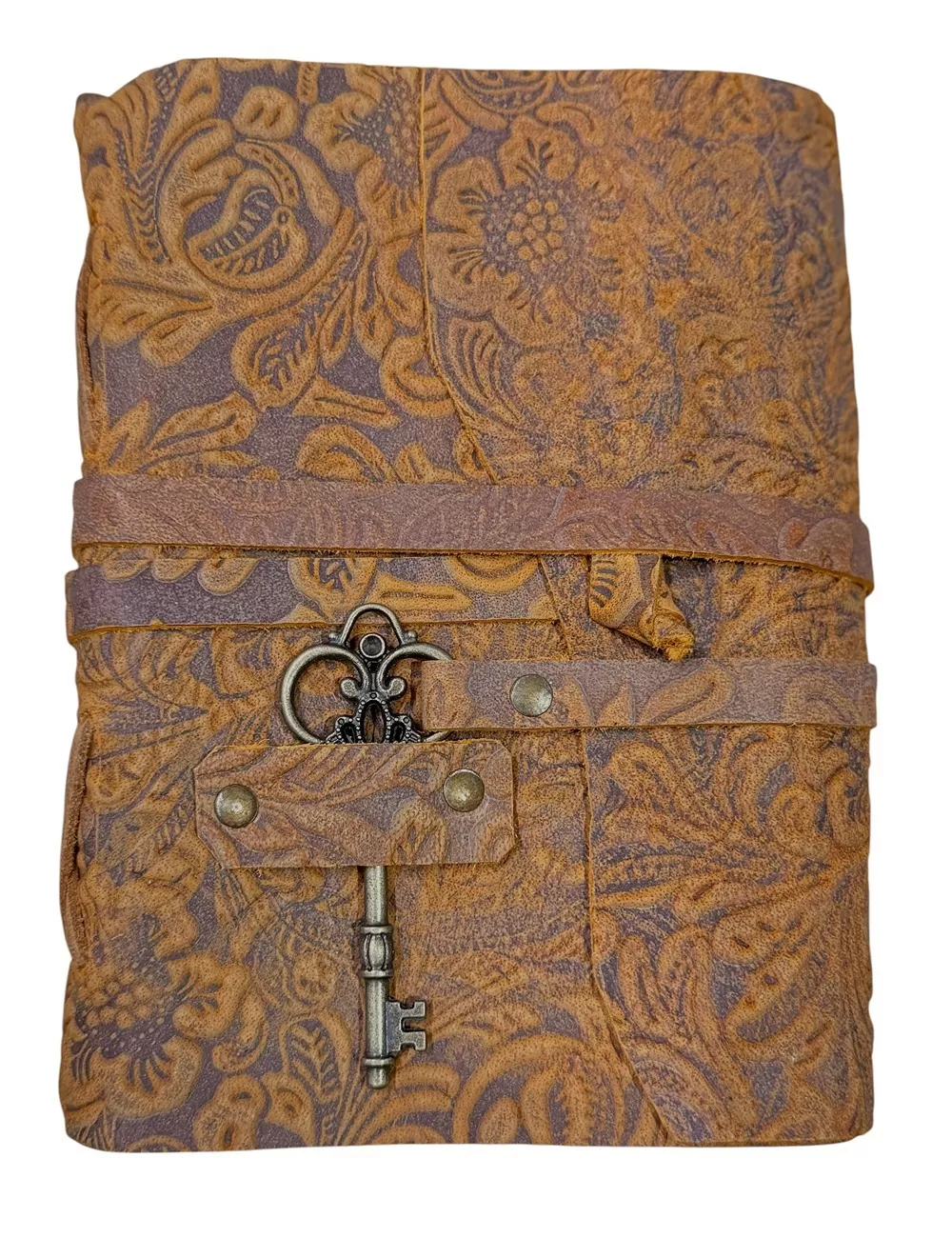RLD-15 : Antique Handmade With Rope Tie and Brass Key : Brown Color : 13X18 cms