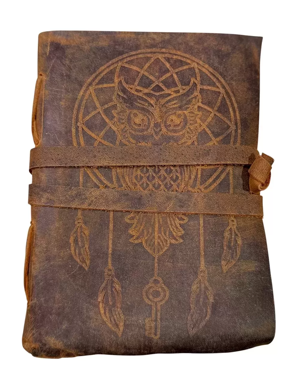 RLD-19 : Antique Handmade With Rope Tie : Dreamcatcher with Owl : 13X18 cms