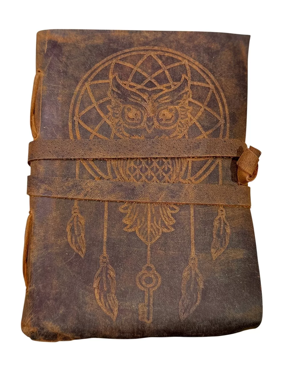 RLD-19 : Antique Handmade With Rope Tie : Dreamcatcher with Owl : 13X18 cms