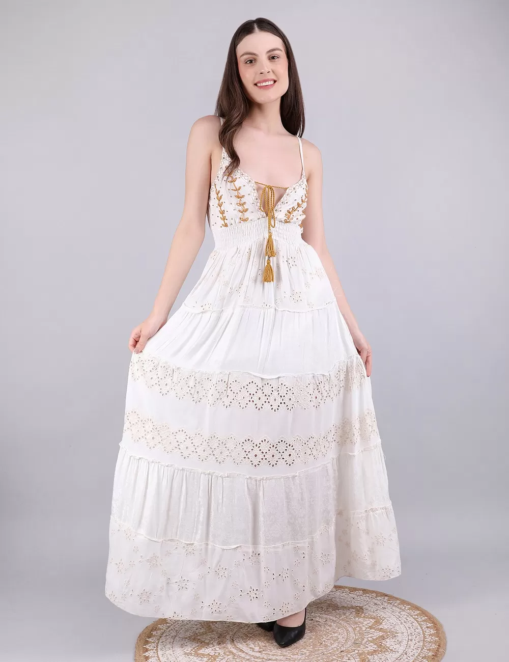 GE-08 : V-Neck Boho Maxi Dress
