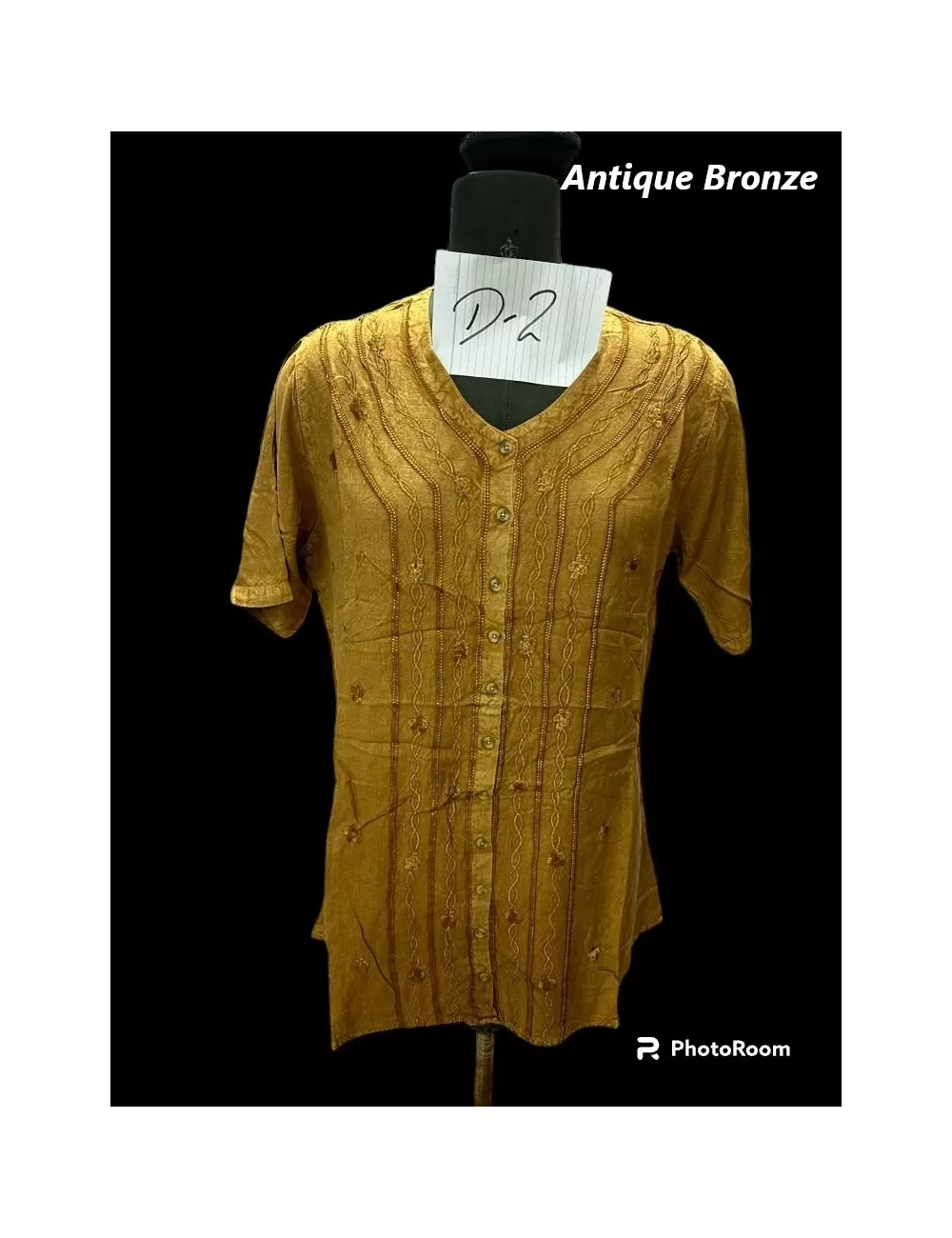 D-02 : Embroidered Button Up Top