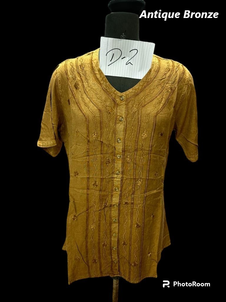 D-02 : Embroidered Button Up Top