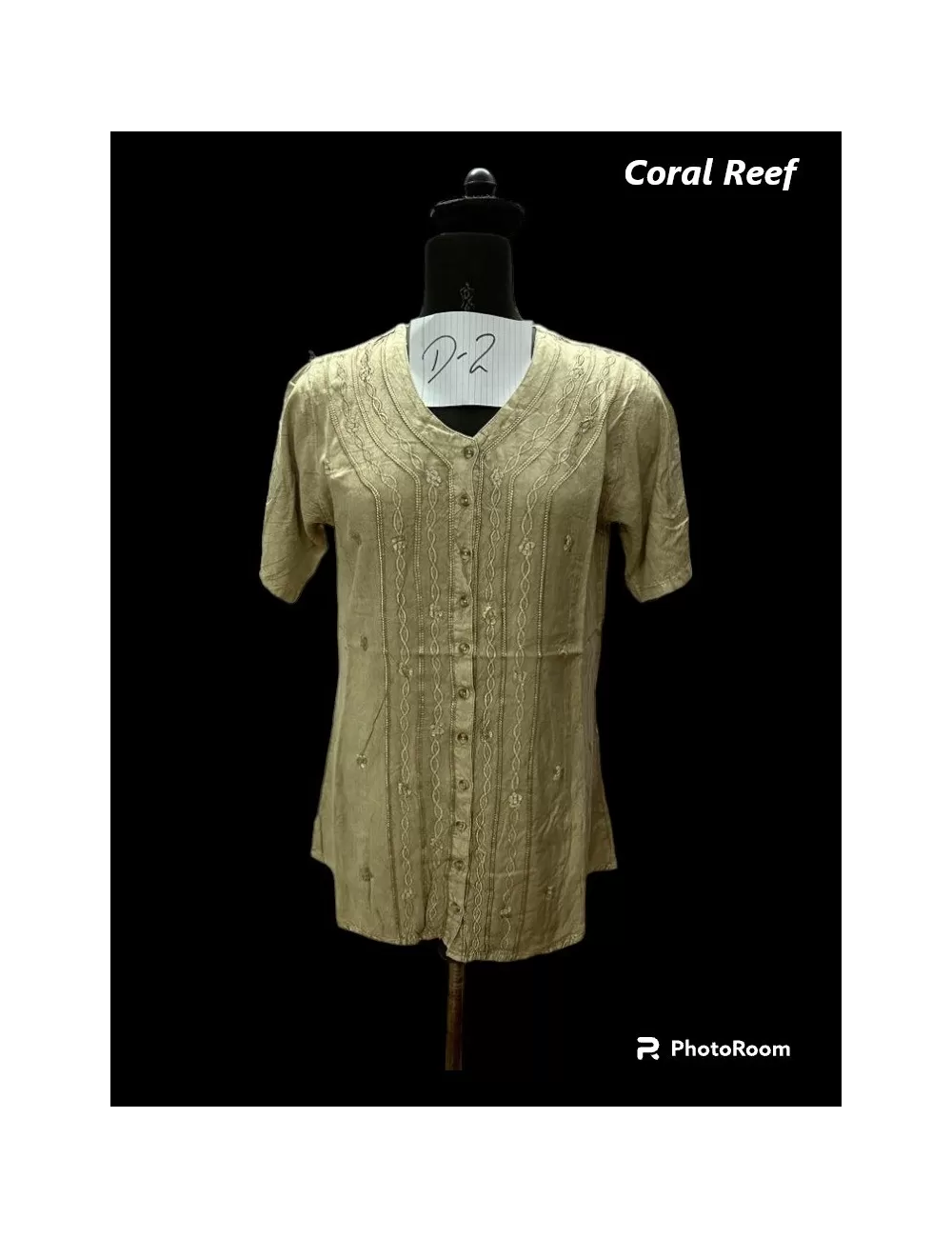 D-02 : Embroidered Button Up Top